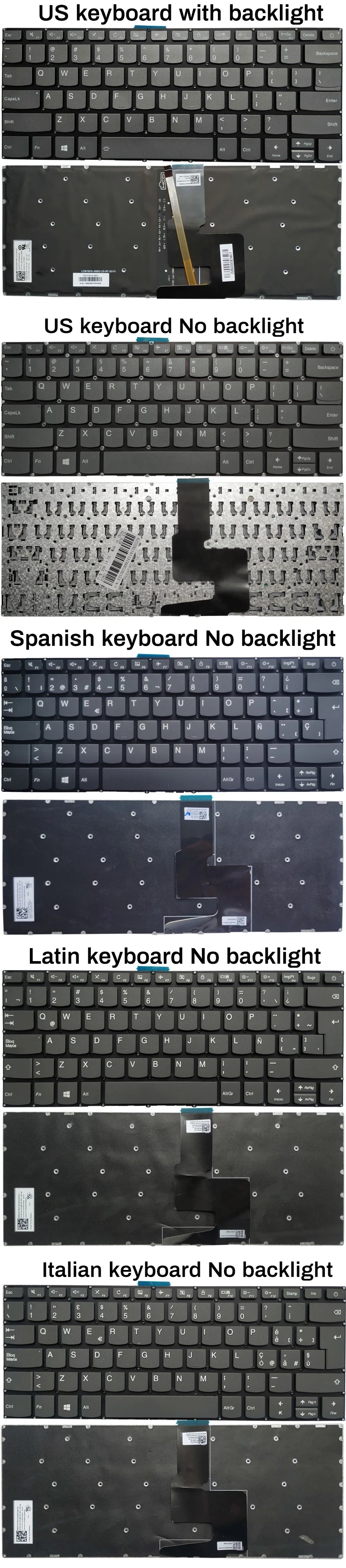 US/Spanish/Latin laptop keyboard For Lenovo ideapad 1-14IGL05 -14ADA05 -14AST-05 V14-ADA V14-ARE V14-IGL V14-IIL V14-IKB V14-IWL