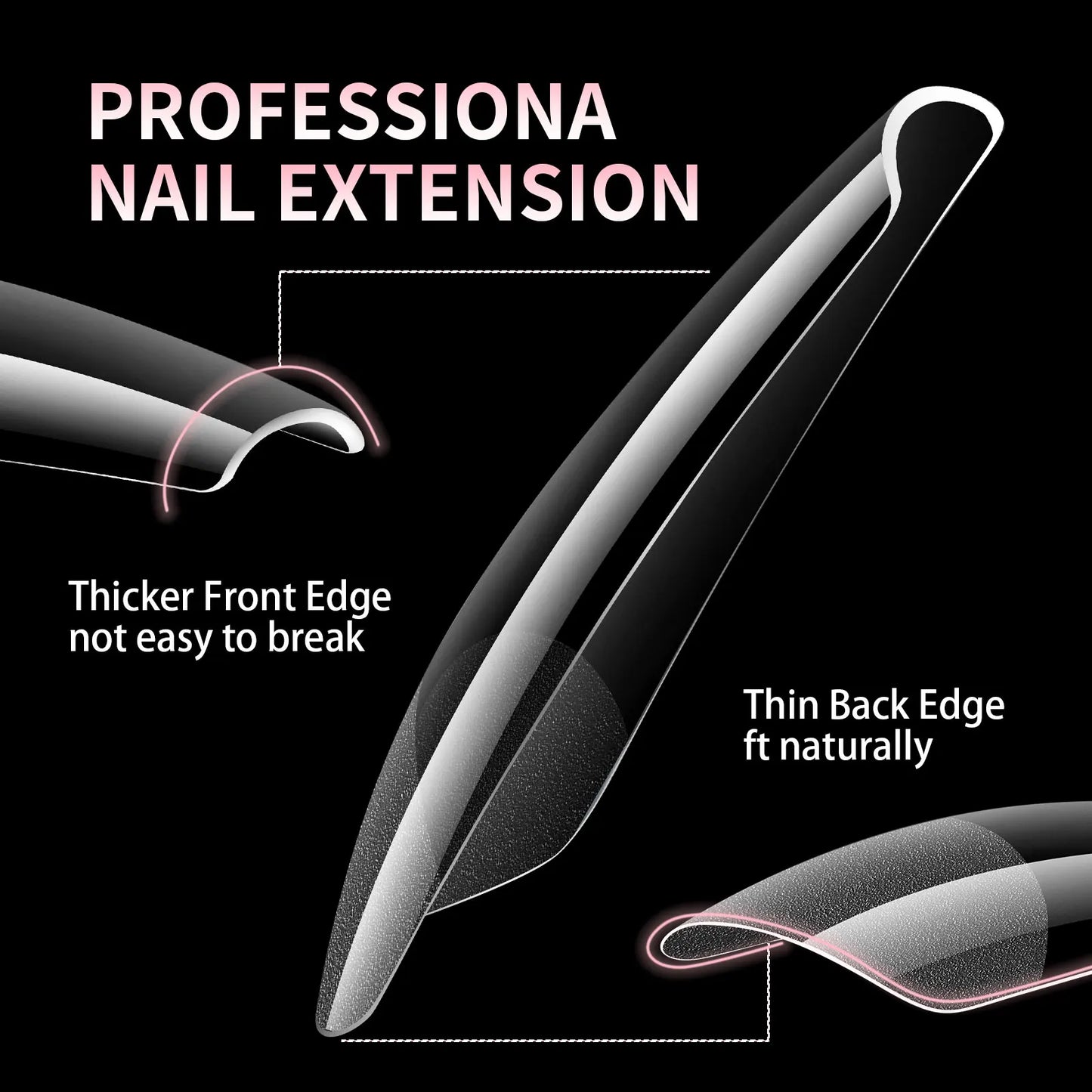 Luxury False Nail Tips Soft Gel Fingertip Semi-matte Capsules Almond French Coffin Full Cover Artificial Fake Nails Extension