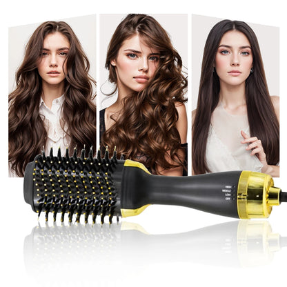 Multi in one electroplating hair dryer brush and fuller, one-step hair dryer suitable for straight and curly hair