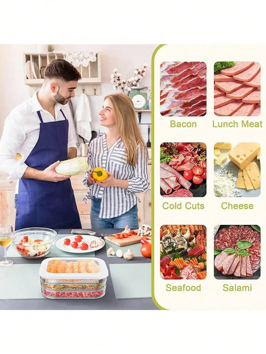 3-Tier Stackable Lunch Organizer – Fridge Container for Bacon, Cheese & Deli Meats w/Lid – Space-Saving Kitchen Storage