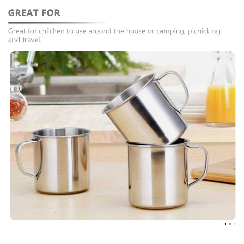5 Pcs Stainless Steel Cups For Kids Lightweight Travel Mugs Water Drinking Containers Kitchen Bar Student Tea Coffee
