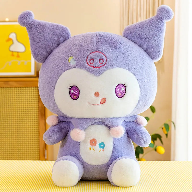 Big Size Dolls Kuromi Cartoon Anime Plush Stuffed Doll Room Decoration Peluche Pillow Kawaii Plushies Ornaments Gift