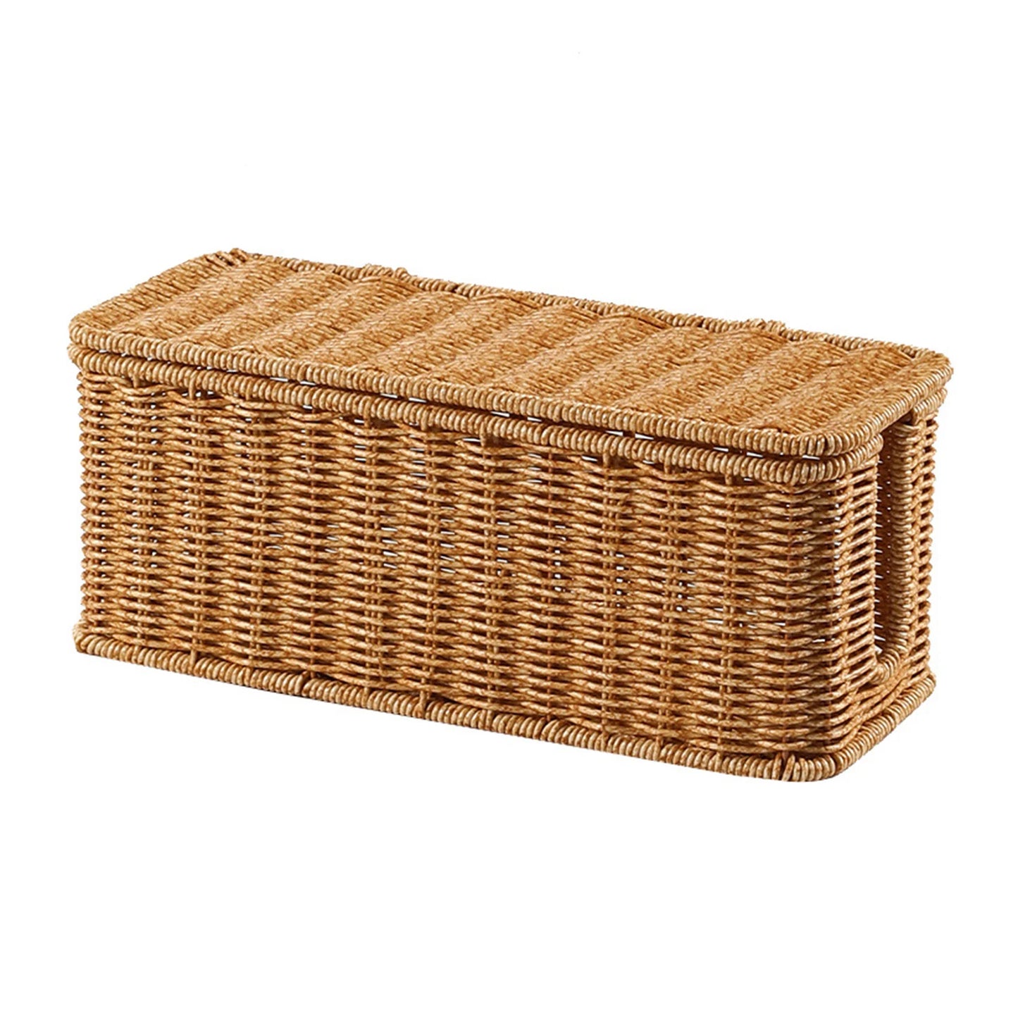 Hand-Woven Charging Station Storage Box Cable Management Basket for USB Cables Data Cables Organizer
