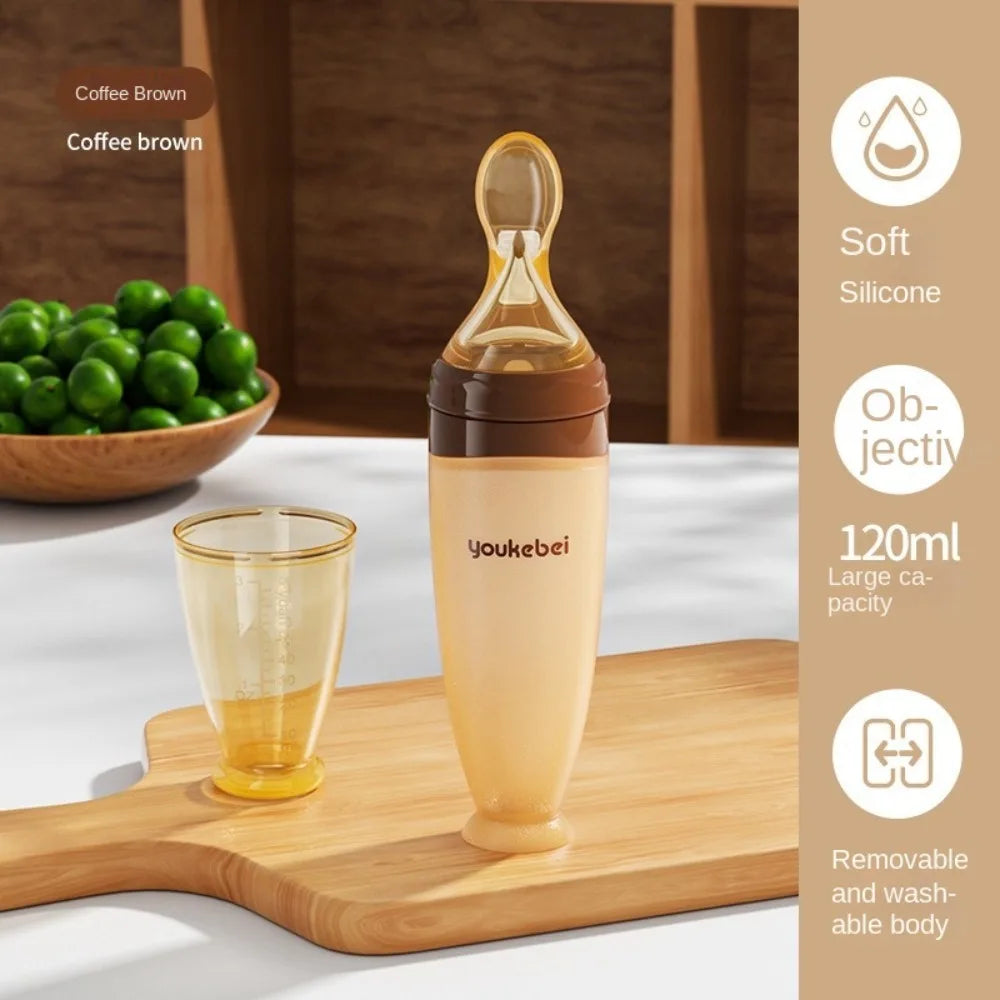 Silicone Baby Squeeze Spoon High Temperature Resistance Squeezing Food Supplement Bottle Convenient Soft Tip