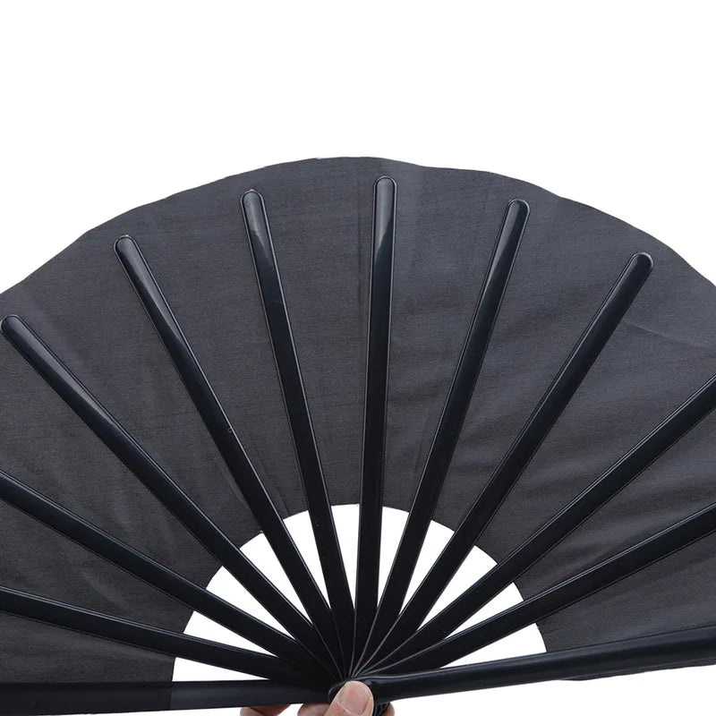 Large Kung Fu Sound Fan Plastic Bone Martial Arts Performance Elegant Hand Folding Stage Fan Opera Magic Props Summer Cool Fans