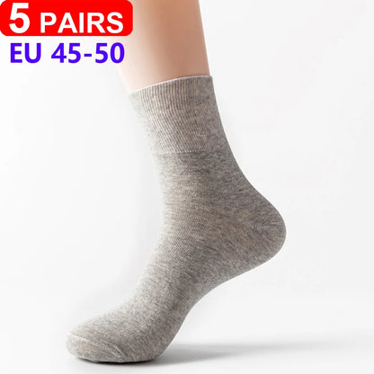 5Pairs Comfortable and Supportive Diabetic Socks for Men and Women Moisture wicking Cotton Fabric Non-binding Top Business Socks