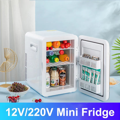 8L Mini Fridge Portable Car Home Cosmetics Fridge Outdoor Travel Camping Drink Cooler 12V/220V