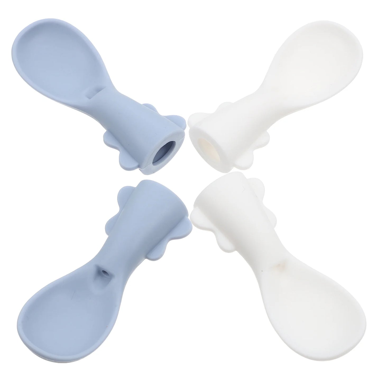 4 Pcs Baby Bag Spoon Set Silicone Food Pouch Attachment Baby Tableware Infant Feeding Supplies Dessert Spoons Sugar Spoons