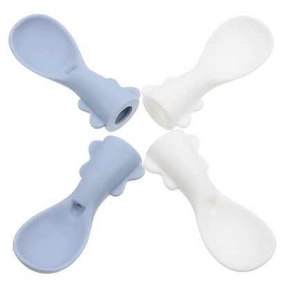 4 Pcs Baby Bag Spoon Set Silicone Food Pouch Attachment Baby Tableware Infant Feeding Supplies Dessert Spoons Sugar Spoons