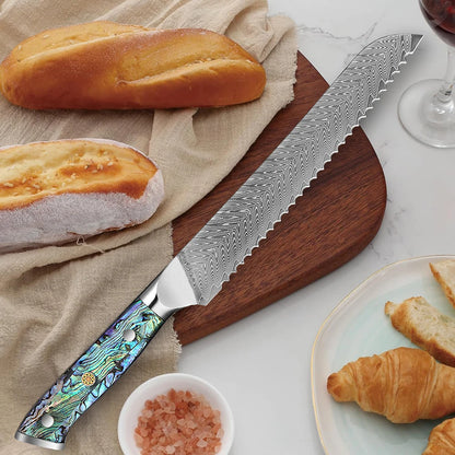 Japanese Bread Knife,8 Inch Serrated Bread Knife, Slicing Bread Knife for Cutting Homemade Sourdough Bread, Serrated Knife