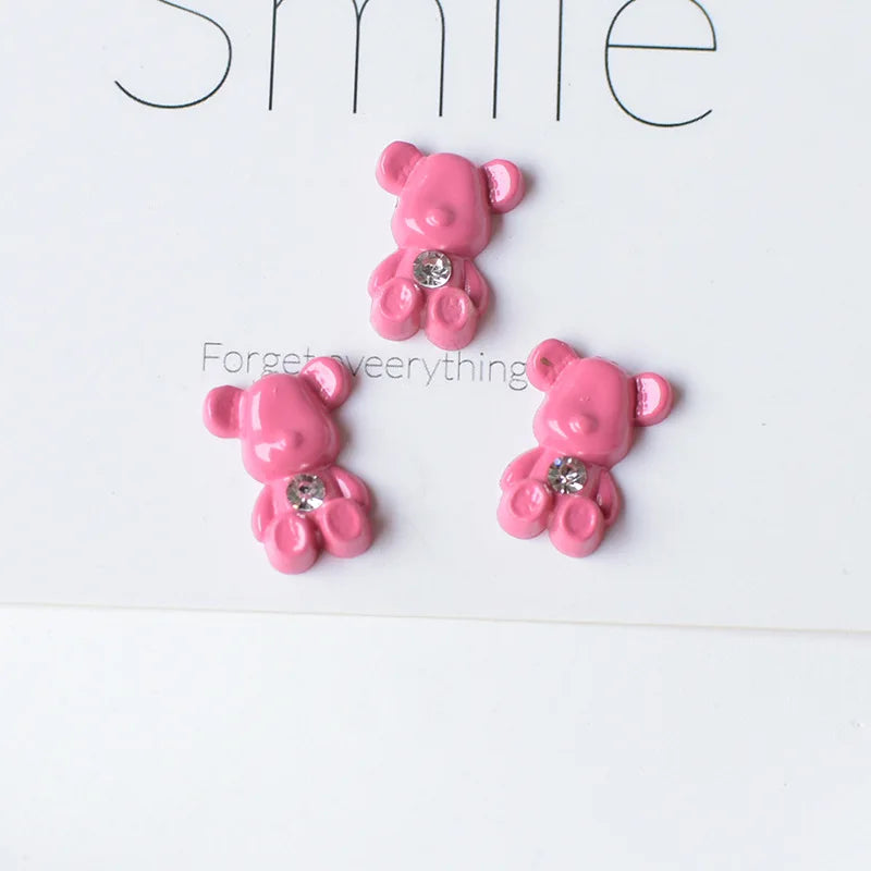 5pcs Cute Pink Series Cartoon Resin Flatback Cabochons for Diy Jewelry Making Handmade Crafts Materials Junk Case Charms