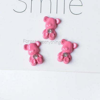 5pcs Cute Pink Series Cartoon Resin Flatback Cabochons for Diy Jewelry Making Handmade Crafts Materials Junk Case Charms