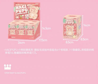 100% Genuine Haci pupu Gummy Bear Series Vinyl Face Blind Box Kawaii Scented Pendant Doll Keychain Decor Sweet Birthday Gift