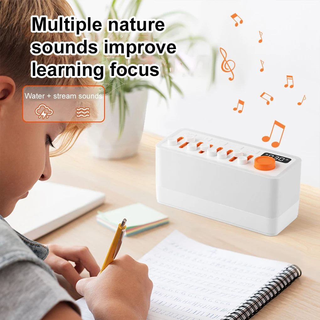 White Noise Sleep Sound Machine Bluetooth Speaker DIY Smart Sleep Aid Speaker RGB Color Night Light With 8 Nature Sounds