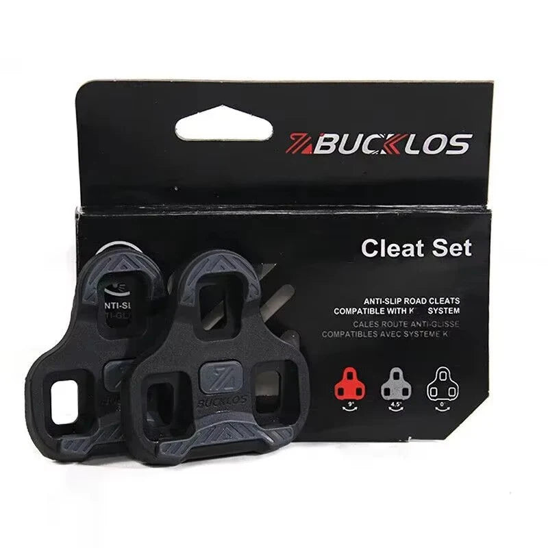 BUCKLOS for LOOK Keo Cleats Float Road Cycling Shoes Pedal Cleats for Look Keo Bike Self Locking Pedal Plate 4.5/9 Degree 1/2pc