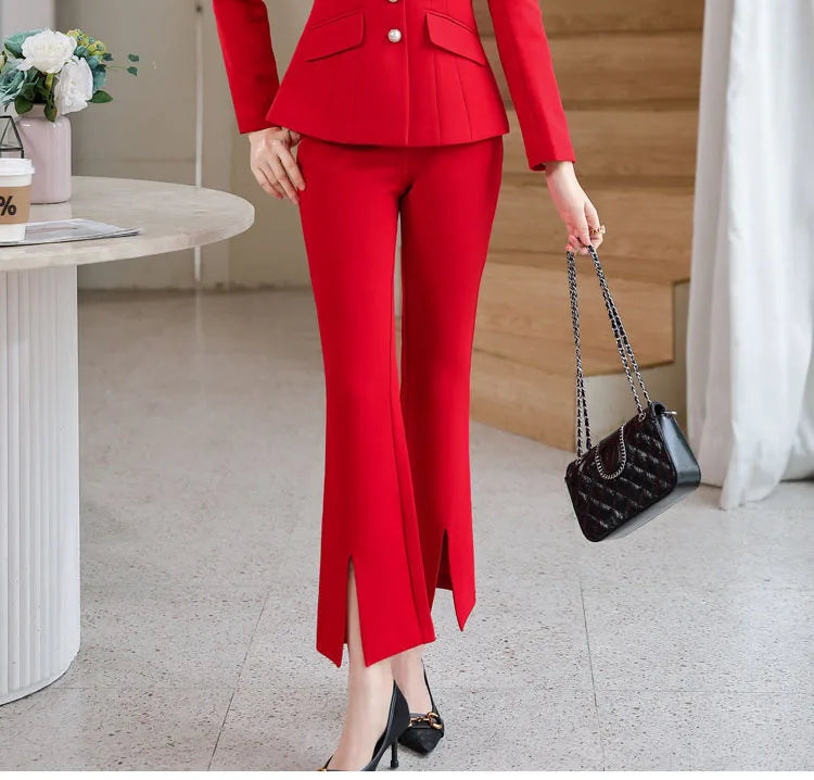 Office Formal Uniform Designs Women Business Suits Pant Suits With Pants Jacket Coat Professional Business Work Wear Blazers Set