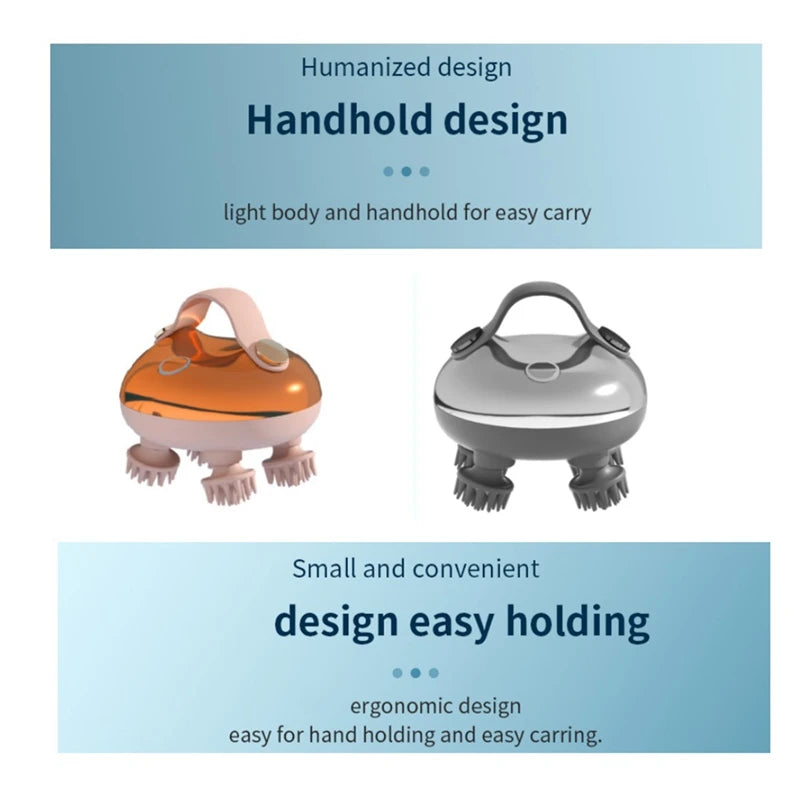 Electric Scalp Massager Rechargeable Head Massager Scalp Stress Relax Waterproof Handheld Hair Scalp Scratcher A Easy To Use