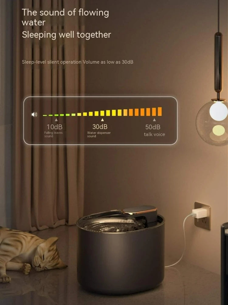 1 Silent Smart Pet Water Fountain, With Filter, Automatic Power-off, 3L Automatic Water Dispenser for Cats and Small Medium Dogs