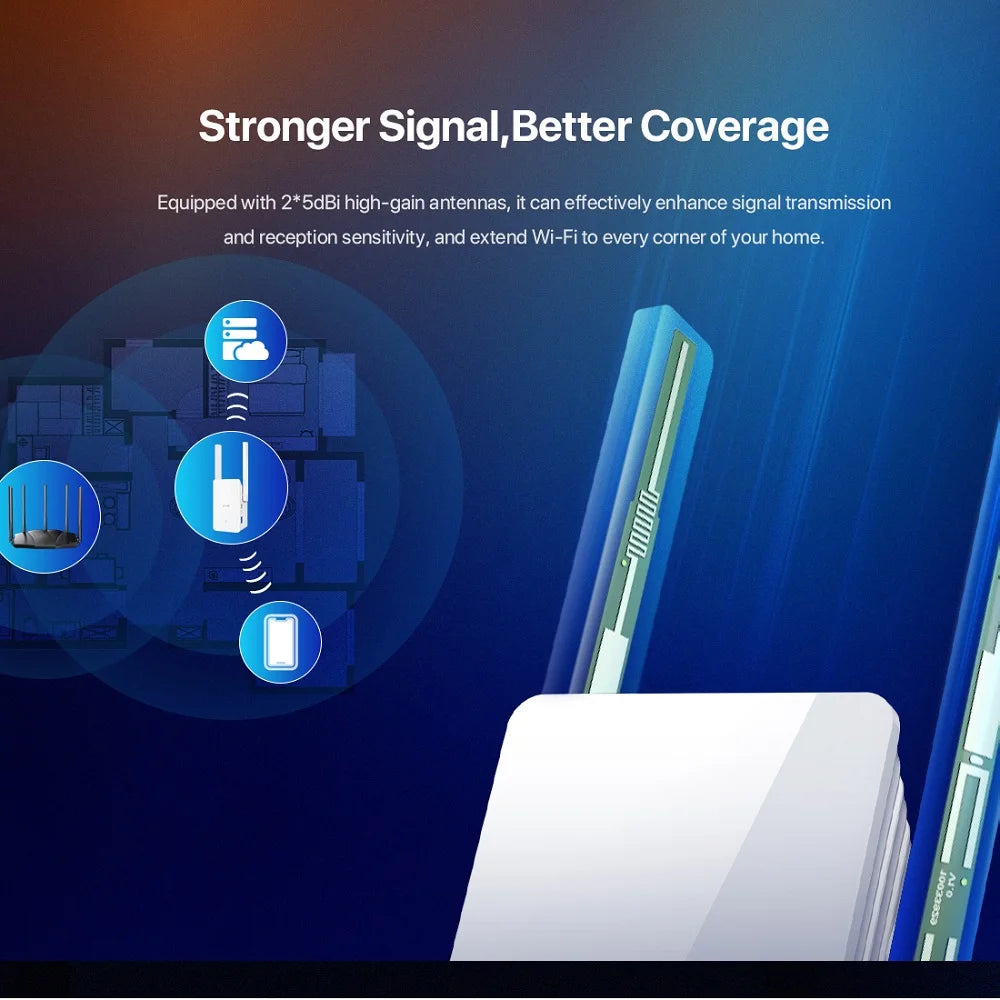 Tenda Wi-Fi 6 Range Extender AX1500 A23 2.4G&5GHz Dual Band Signal Expansion Repeater 2*5dBi antennas With Gigabit Ethernet port