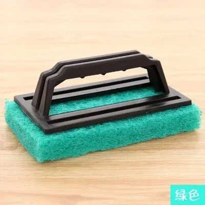 1PC Kitchen Sponge Holder Magic Eraser Scouring Pads with Handle Scouring Pad Cleaning Bathroom Handled Bath Scrubber