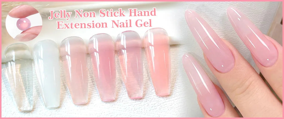 BORN PRETTY Jelly Nude Gel Nail Polish 10ml Light Pink Peach Translucent Color UV Light Cure Gel Varnish Nail Art DIY at Home