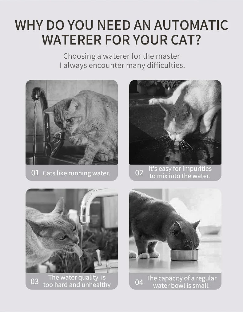 3L/101.45oz Automatic Cat Water Fountain Large Capacity Pet Dog Water Dispenser Circulating Filter Mute Pet Fountain Feeder