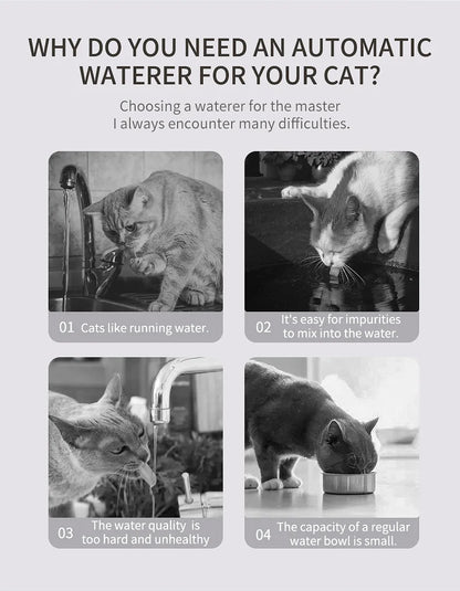 3L/101.45oz Automatic Cat Water Fountain Large Capacity Pet Dog Water Dispenser Circulating Filter Mute Pet Fountain Feeder