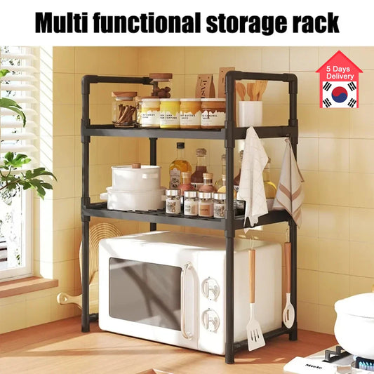 Kitchen Elevated Design Seasoning Rack Microwave Storage RackBilayer Oven Modern Minimalism Kitchen Accessories Organizer