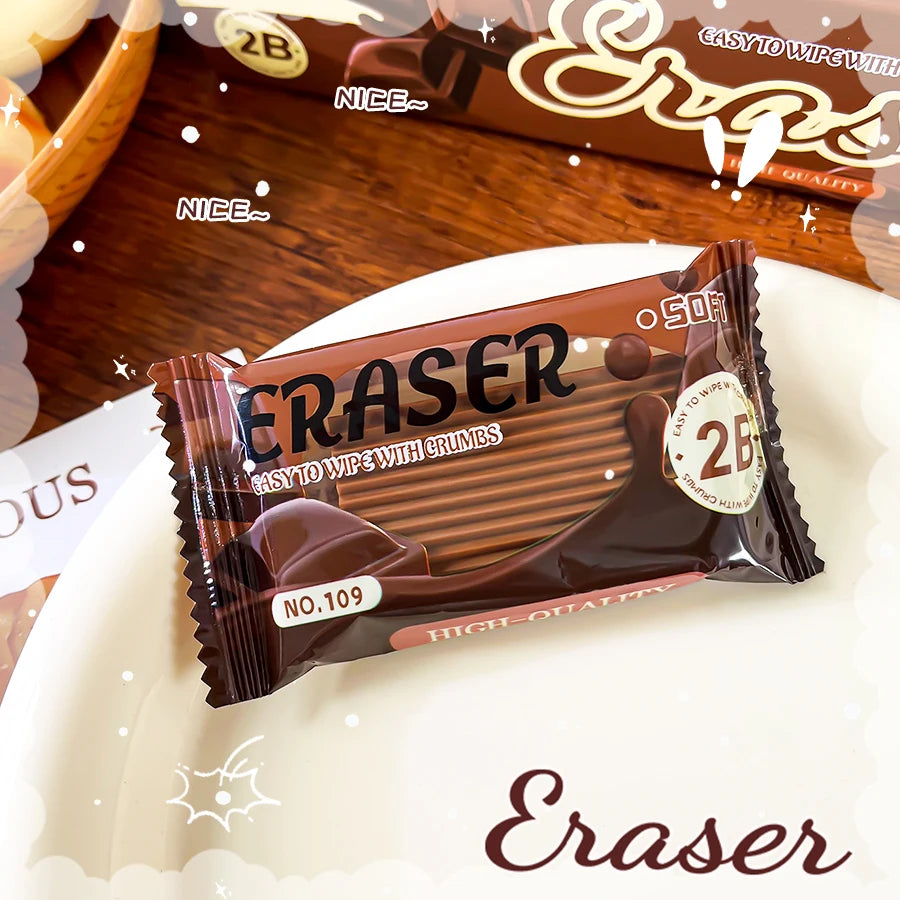 school teacher gift back to school supplies Aesthetic cute stationery Kawaii object funny erasers Chocolate rubber cute things