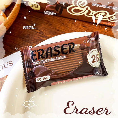 school teacher gift back to school supplies Aesthetic cute stationery Kawaii object funny erasers Chocolate rubber cute things