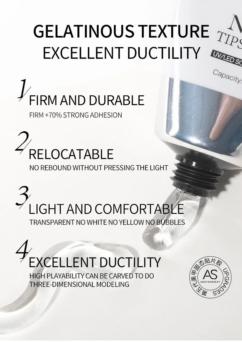 Solid Nail Glue Nail Tips Gel for Press On Nails Super Strong Nail Adhesive For Artificial Fingernail Durable And long Lasting