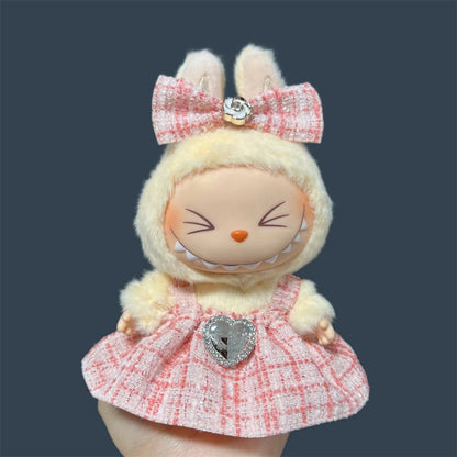 Labubu Clothes Cute Outfit Shirt Set Labubu Designer British Style Clothes Accessories Toy DIY Gifts for 15-17cm Doll