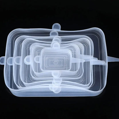 6PCS Silicone Stretch Lids for Food Freshness Reusable Durable Expandable Covers for Kitchen and Food Storage