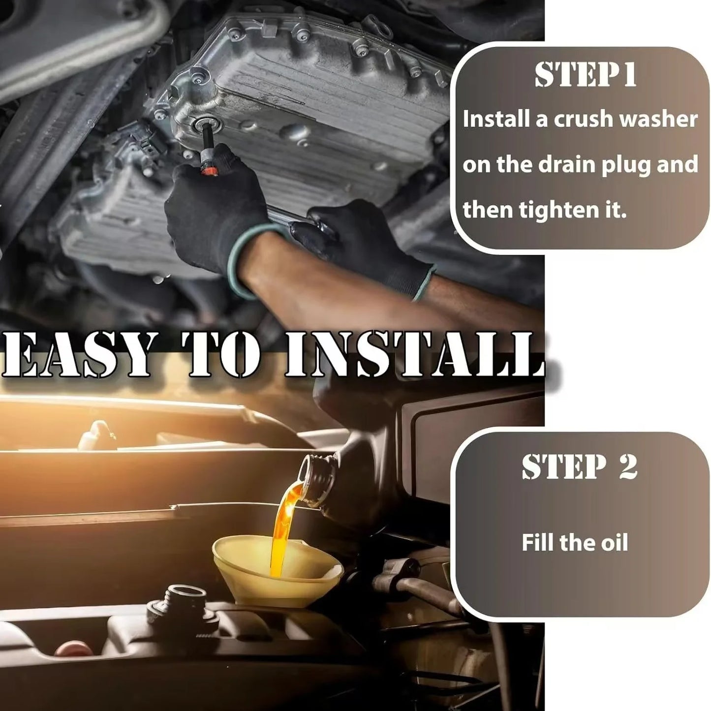 Car Oil Pan Drain Gasket Drainage Bolt Pad Aluminum/ Copper Oil Drain Plug Gasket Replaceable Accessories for Volkswagen Audi