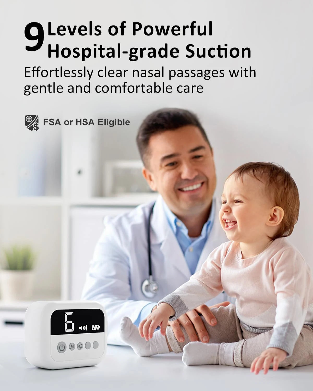 Baby Nasal Aspirator Electric Nose Cleaner with Built-In Music & Night Light Rechargeable Nose Booger Sucker for Infants Babies