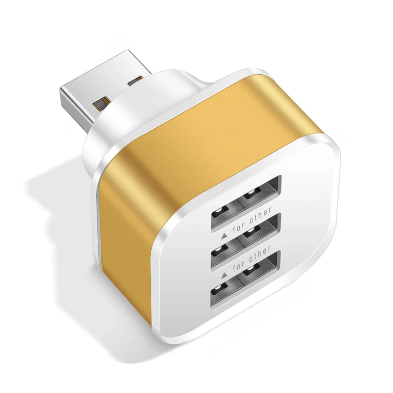 3 Port USB Slots Adaptor USB 3 in 1 2.0 Multple USB Interface Extender Auto Electronics Accessories