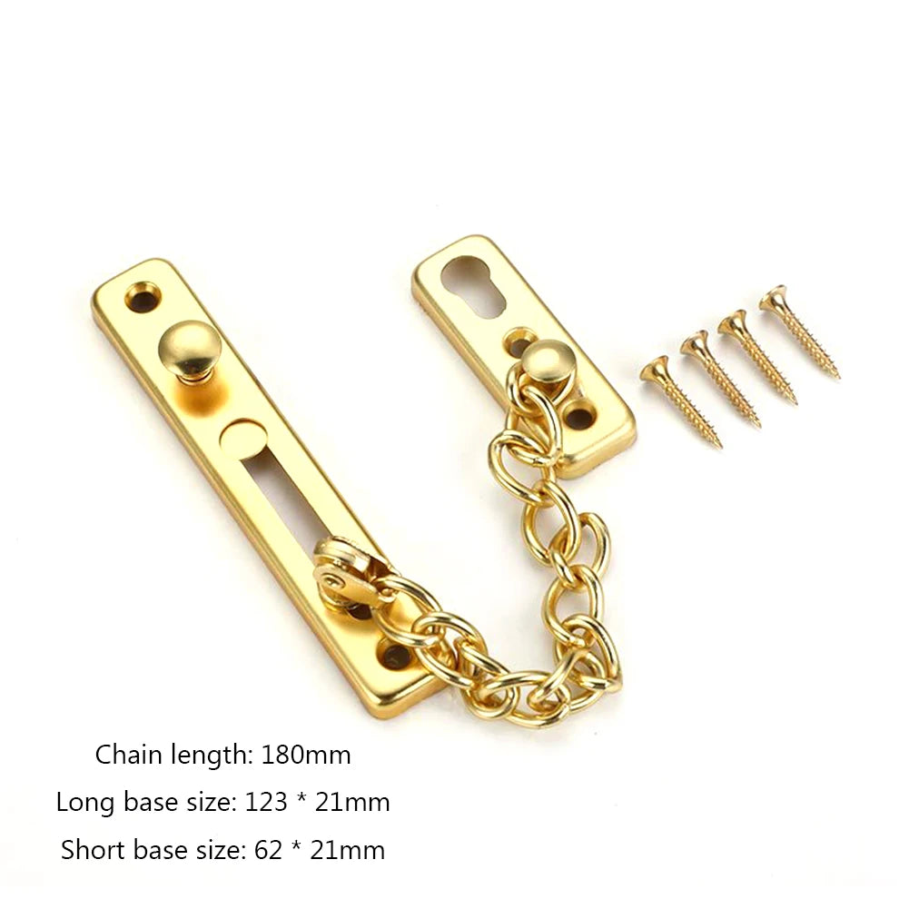 Door Chain with Lock Door Lock Bolt Chain Kids Safety Security Home Latch Buckle Guard Lock Anti-Theft Hotel Hardware Accessorie
