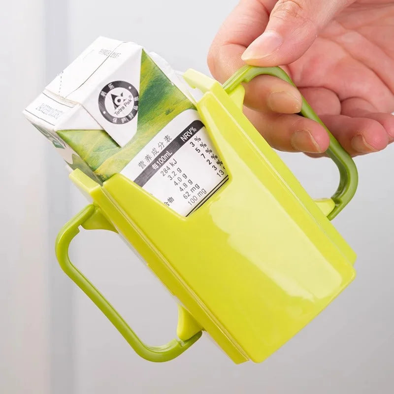 Infant Anti-Spill Cup Holder Bottle Cup Milk Holder Adjustable Safety Plastic Baby Toddler Juice Box Drinking