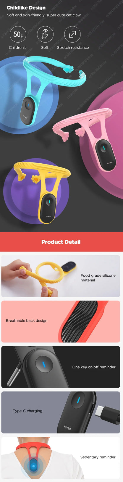 XIAOMI MIJIA Hipee Smart Posture Correction Device Realtime Scientific Back Posture Training Monitoring Corrector for Adult