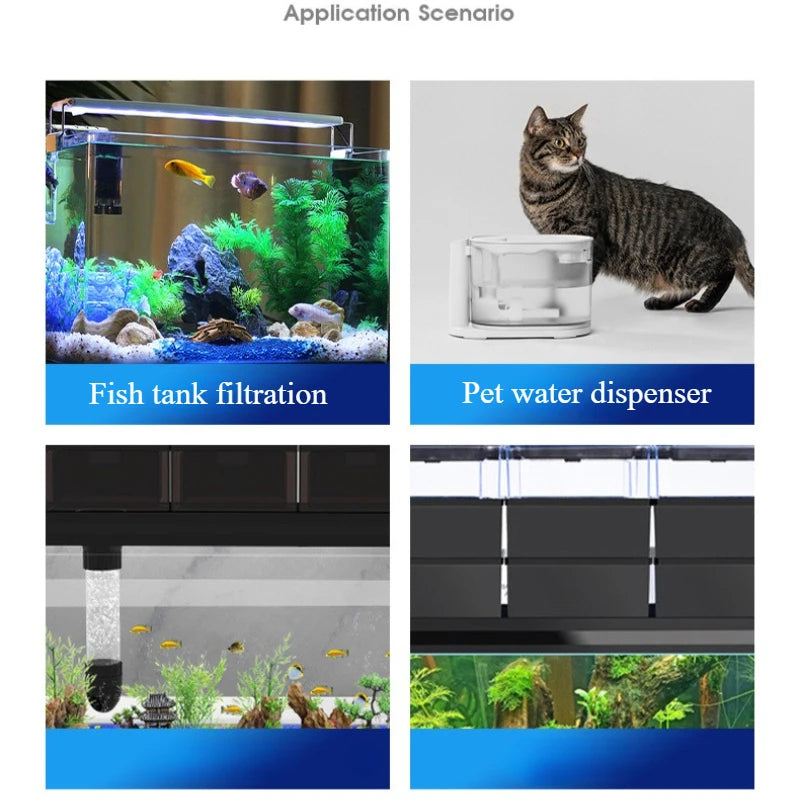 Cat Water Fountain Filter USB Water Pump Filter Pets Turtle Water Dispenser Micro Brushless Mini Silent Submersible Pump