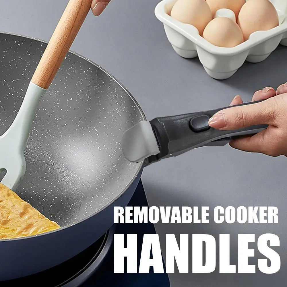 Removable Handle Removable Pan Pot Handle Detachable Replacement Clip Hand Grip Portable Cookware Grip for All Cookware