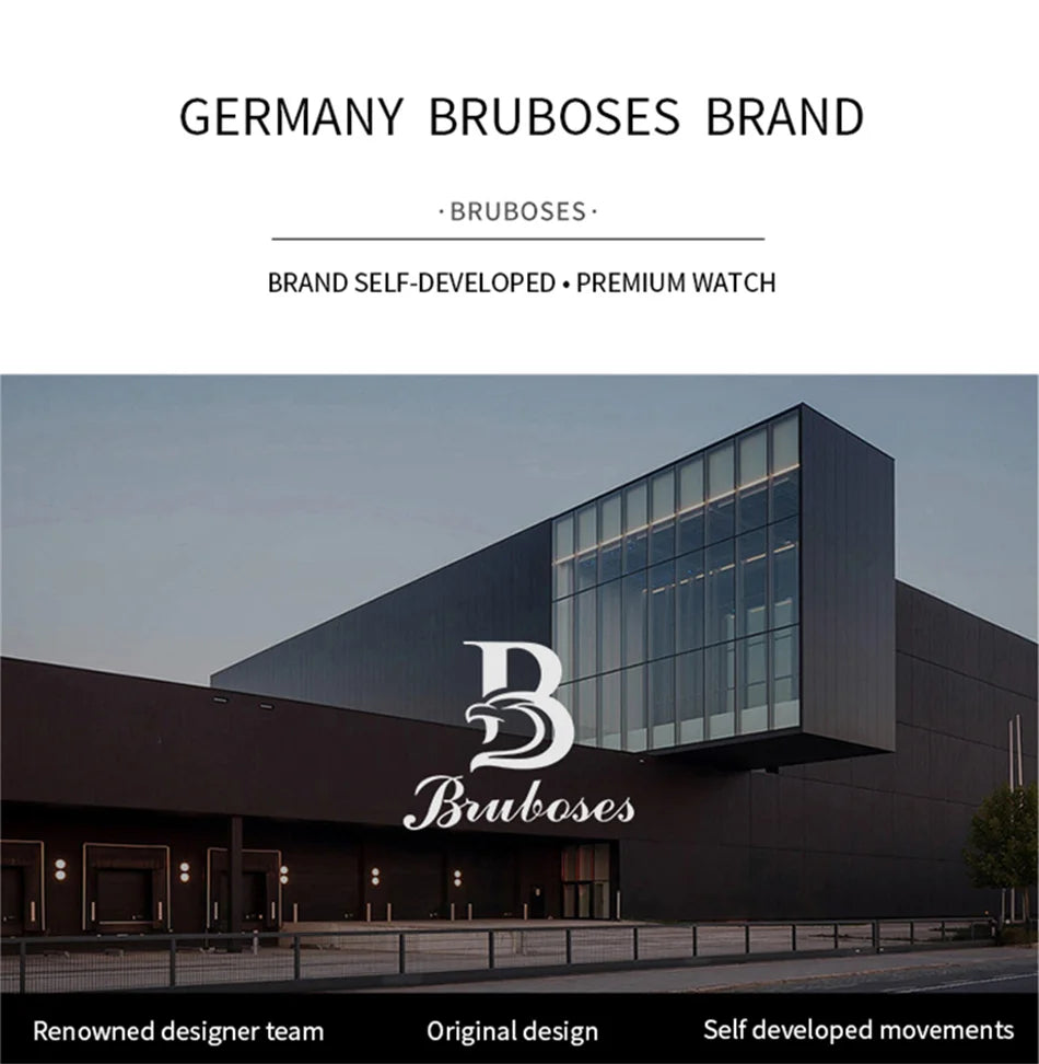 Men Mechanical Winding Watch Montre Homme 2024 New BRUBOSES 5ATM Water Resistant Luminous Tonneau Quartz Wristwatch WIth Diamond