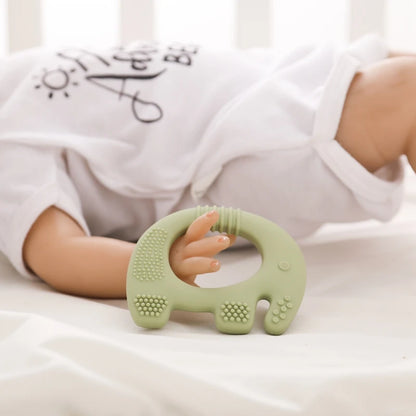 Baby Teether Food Grade Silicone Teethers Cartoon Animals Duck DIY Nursing Teething Pacifier Clip Baby Toy Teething Accessories