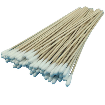 200pc Cotton Swab 6-Inch Single Head Degreased Wood Swab Cotton Swab Long Birch Wood Swab Cotton Swab Purification Cotton Swab