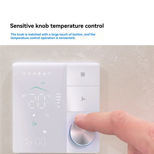 FAST-Tuya Smart Thermostats For Air Conditioner With WIFI Remote Control Smart Knob Thermostat LED Temperature Control Switch C