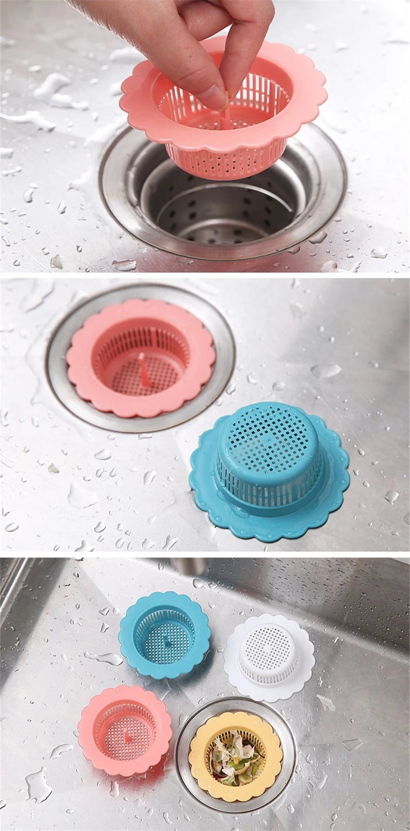 PP Kitchen Sink Strainers Plastic Dishwashers Grids Bathroom  Anti-clogging Leak Screen Small Compact Household Floor Drain Tool