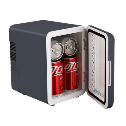 Grey Color Transparent Door Counter Drinks Cooler Freezer Table Top Small Mute Fridge Free Standing 4L Mini Fridge for Room