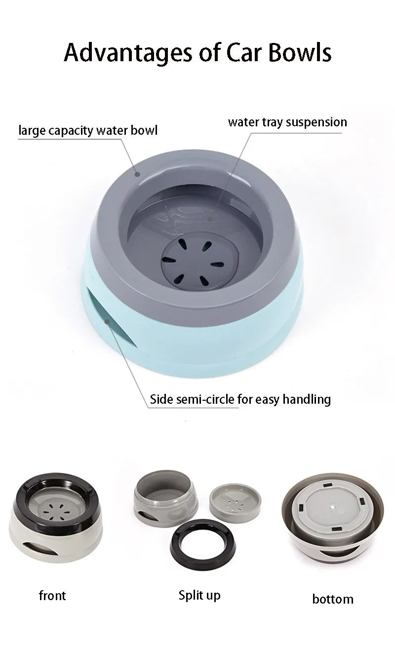 VZZ Pet Dog Bowls Floating Not Wetting Mouth Cat Bowl No Spill Drinking Water Feeder Plastic Portable Dog Bowl  dog accessories