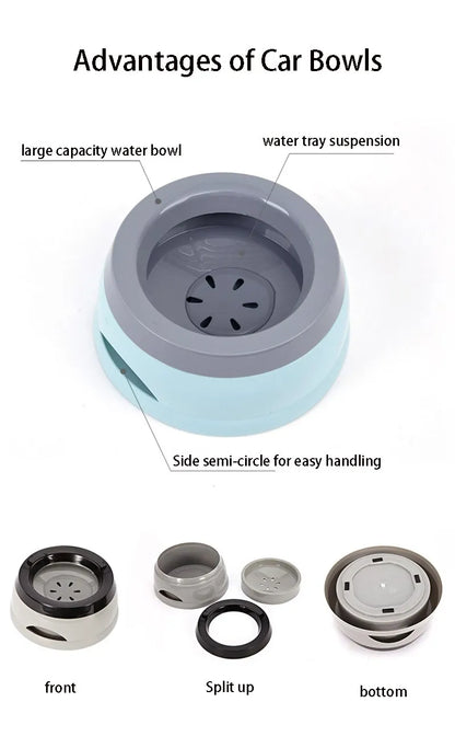 VZZ Pet Dog Bowls Floating Not Wetting Mouth Cat Bowl No Spill Drinking Water Feeder Plastic Portable Dog Bowl  dog accessories