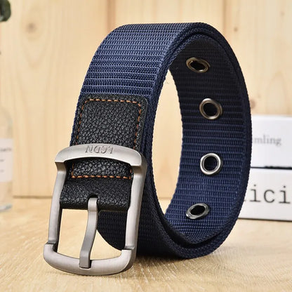 Men'S Belt Fashion Pin Buckle Canvas Belt Casual Women'S Belt Outdoor Climbing Sports Training Belt With Cargo Pants Jeans Belt